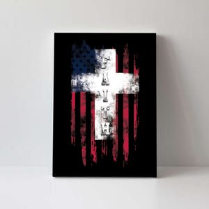 Faith American Flag Cross Canvas