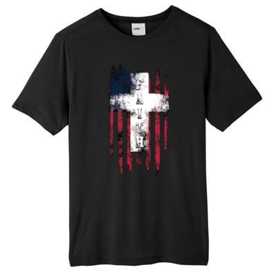 Faith American Flag Cross Tall Fusion ChromaSoft Performance T-Shirt