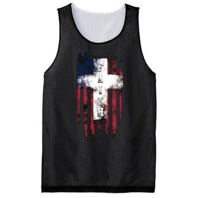 Faith American Flag Cross Mesh Reversible Basketball Jersey Tank