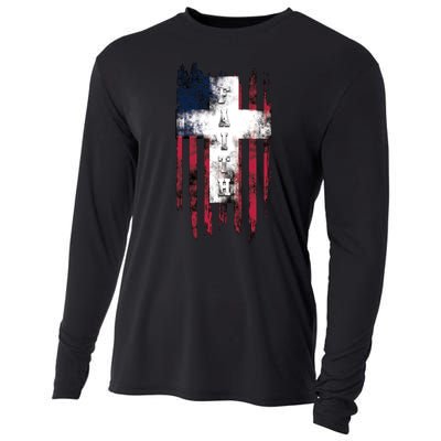 Faith American Flag Cross Cooling Performance Long Sleeve Crew