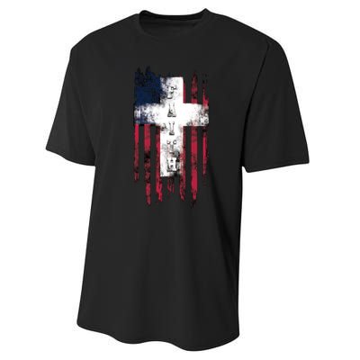 Faith American Flag Cross Performance Sprint T-Shirt