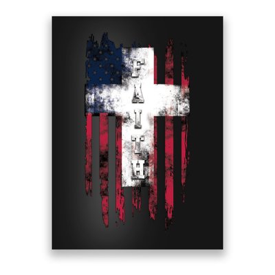 Faith American Flag Cross Poster