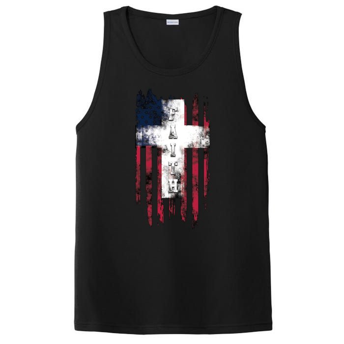 Faith American Flag Cross PosiCharge Competitor Tank