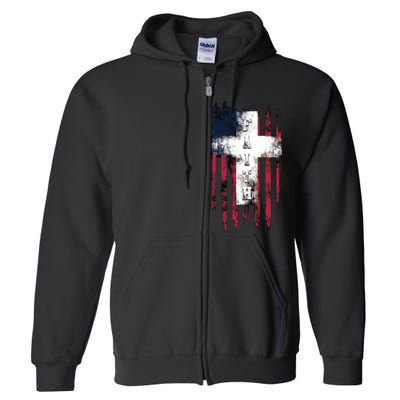 Faith American Flag Cross Full Zip Hoodie