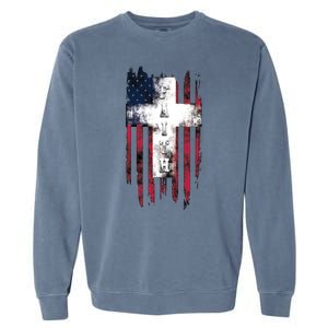 Faith American Flag Cross Garment-Dyed Sweatshirt