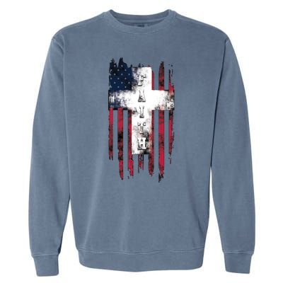 Faith American Flag Cross Garment-Dyed Sweatshirt