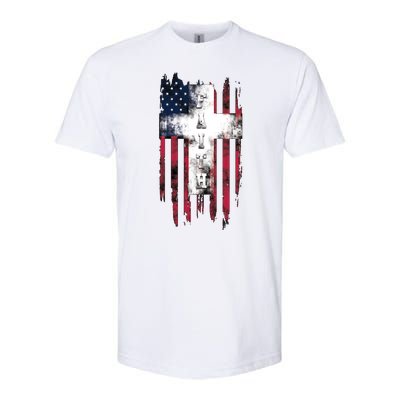 Faith American Flag Cross Softstyle® CVC T-Shirt