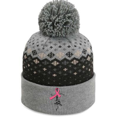 Faith Breast Cancer Awareness Ribbon The Baniff Cuffed Pom Beanie