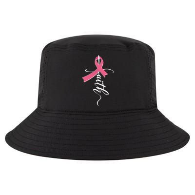 Faith Breast Cancer Awareness Ribbon Cool Comfort Performance Bucket Hat