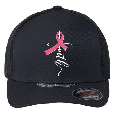 Faith Breast Cancer Awareness Ribbon Flexfit Unipanel Trucker Cap