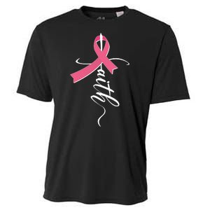 Faith Breast Cancer Awareness Ribbon Cooling Performance Crew T-Shirt