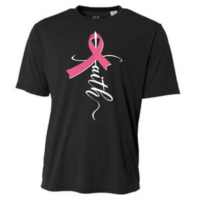 Faith Breast Cancer Awareness Ribbon Cooling Performance Crew T-Shirt