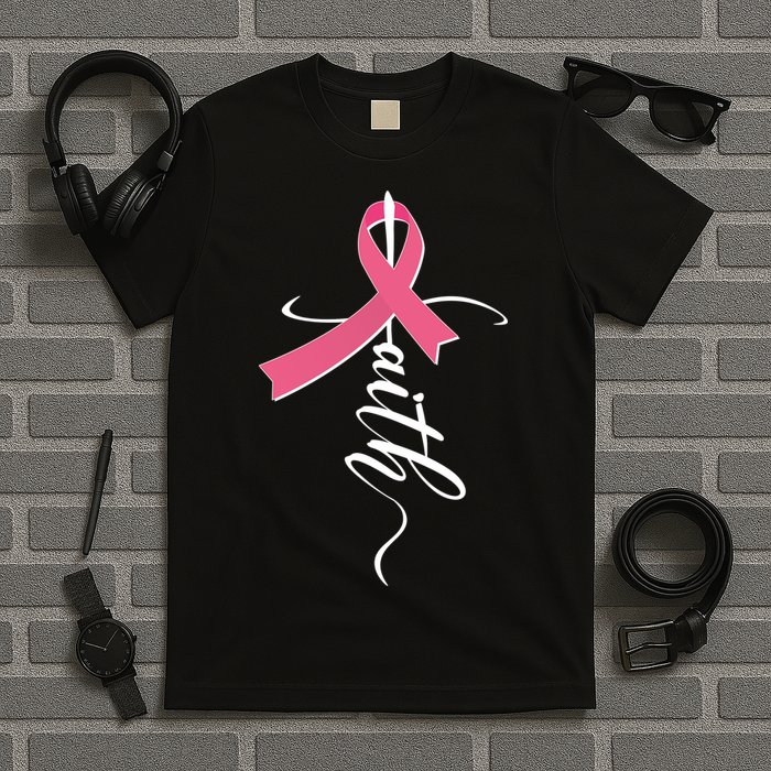 Faith Breast Cancer Awareness Ribbon T-Shirt