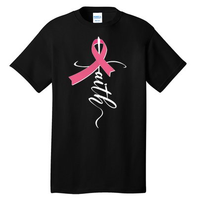 Faith Breast Cancer Awareness Ribbon Tall T-Shirt