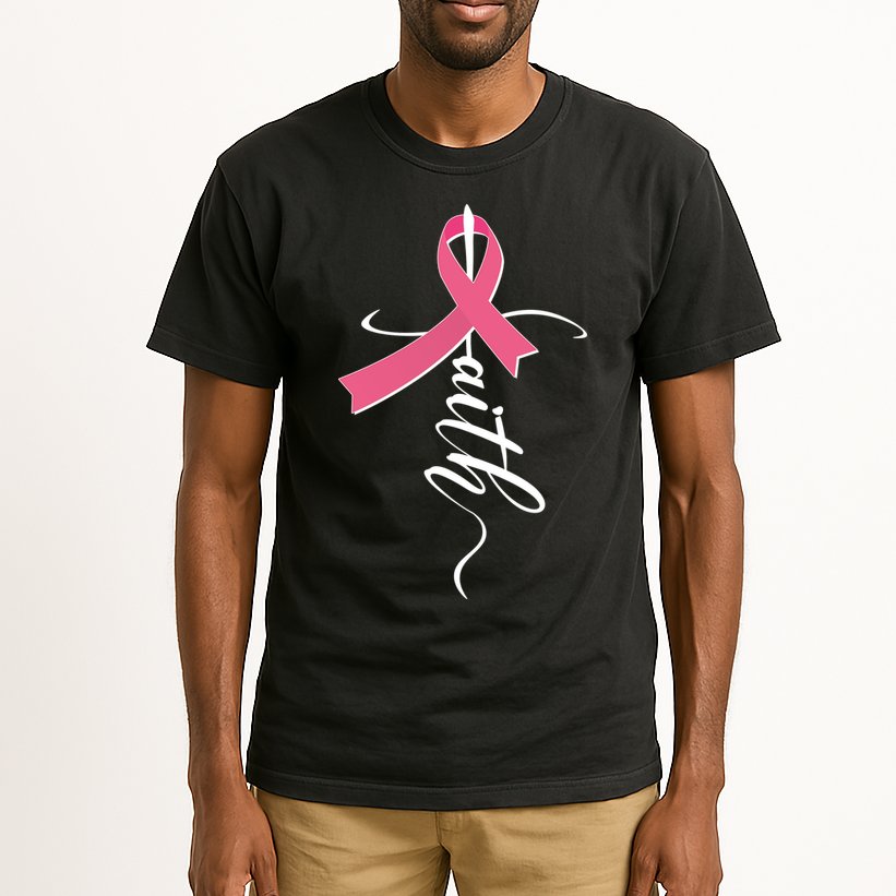 Faith Breast Cancer Awareness Ribbon Tall T-Shirt