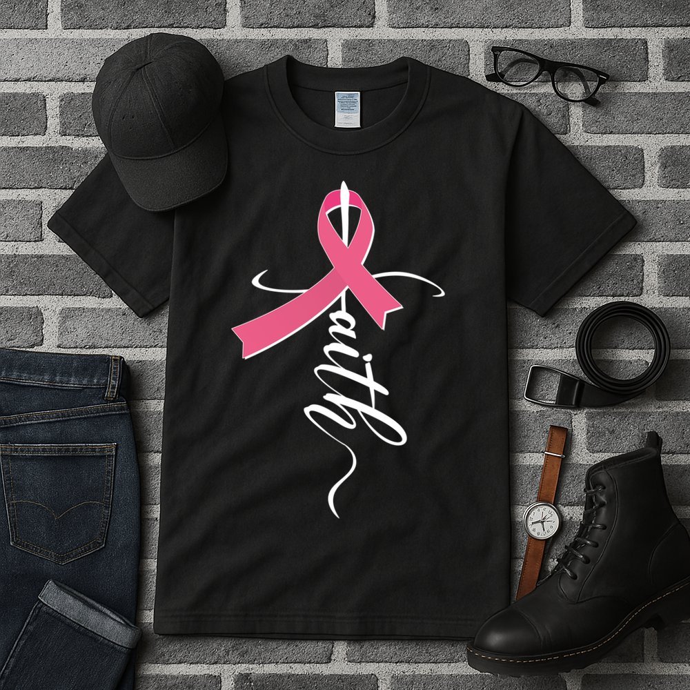 Faith Breast Cancer Awareness Ribbon Tall T-Shirt