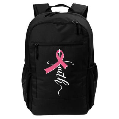 Faith Breast Cancer Awareness Ribbon Daily Commute Backpack