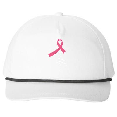 Faith Breast Cancer Awareness Ribbon Snapback Five-Panel Rope Hat