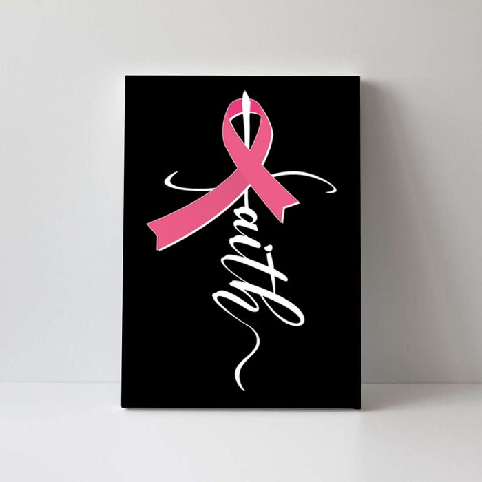 Faith Breast Cancer Awareness Ribbon Canvas