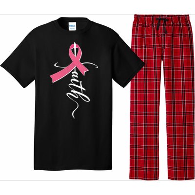 Faith Breast Cancer Awareness Ribbon Pajama Set