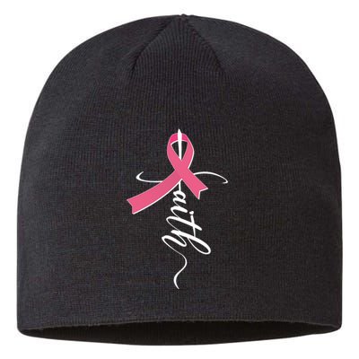 Faith Breast Cancer Awareness Ribbon Sustainable Beanie