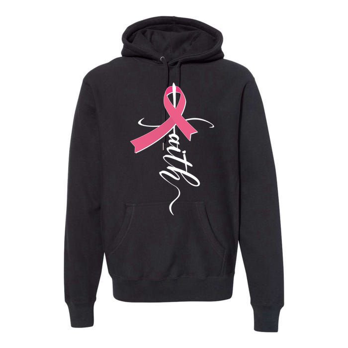 Faith Breast Cancer Awareness Ribbon Premium Hoodie