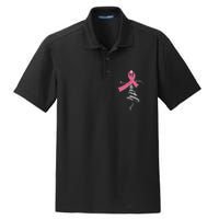 Faith Breast Cancer Awareness Ribbon Dry Zone Grid Polo