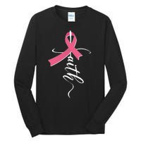 Faith Breast Cancer Awareness Ribbon Tall Long Sleeve T-Shirt