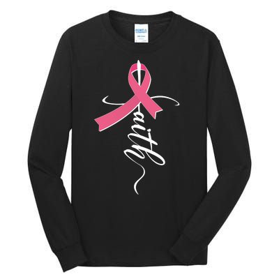 Faith Breast Cancer Awareness Ribbon Tall Long Sleeve T-Shirt