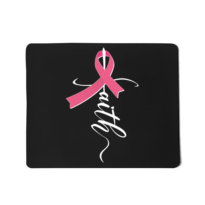 Faith Breast Cancer Awareness Ribbon Mousepad