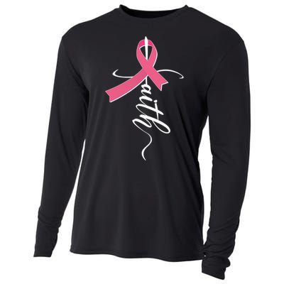 Faith Breast Cancer Awareness Ribbon Cooling Performance Long Sleeve Crew