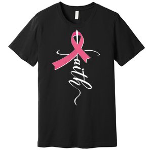 Faith Breast Cancer Awareness Ribbon Premium T-Shirt