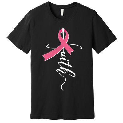 Faith Breast Cancer Awareness Ribbon Premium T-Shirt