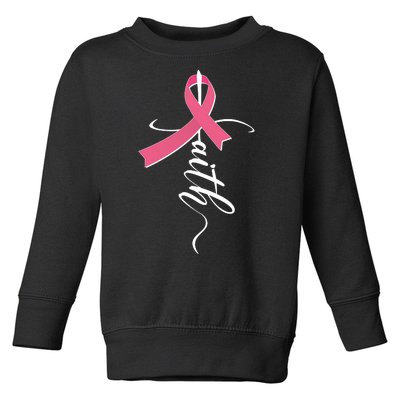 Faith Breast Cancer Awareness Ribbon Toddler Sweatshirt