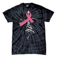 Faith Breast Cancer Awareness Ribbon Tie-Dye T-Shirt