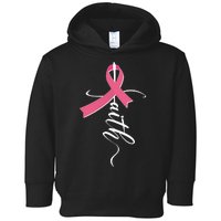 Faith Breast Cancer Awareness Ribbon Toddler Hoodie