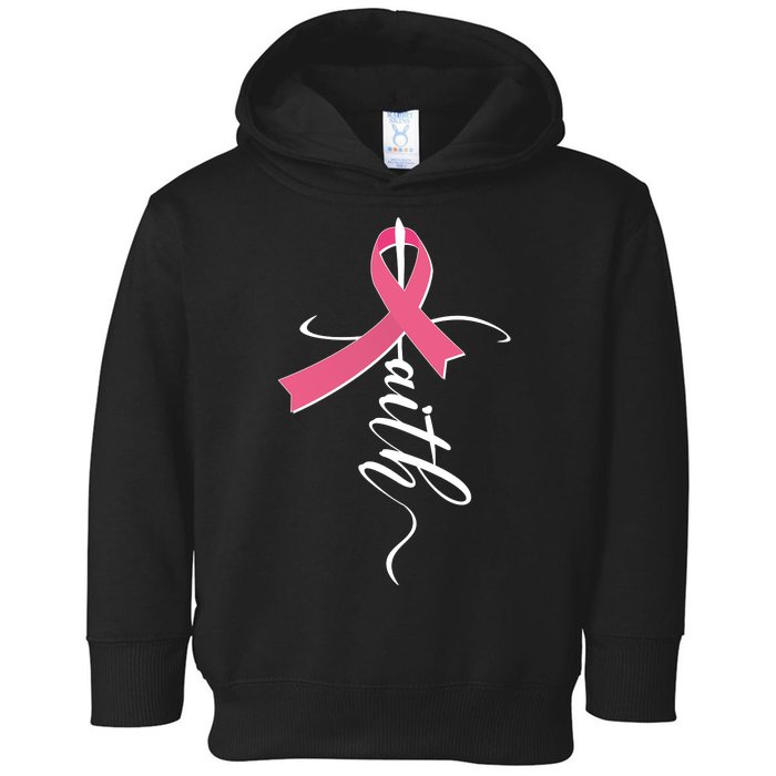 Faith Breast Cancer Awareness Ribbon Toddler Hoodie