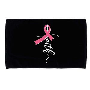 Faith Breast Cancer Awareness Ribbon Microfiber Hand Towel