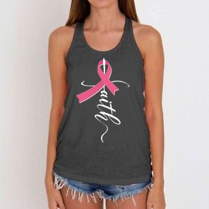 Faith Breast Cancer Awareness Ribbon Women's Knotted Racerback Tank