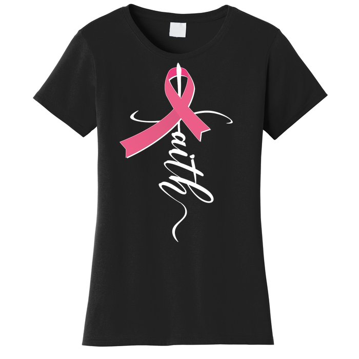 Faith Breast Cancer Awareness Ribbon Women's T-Shirt