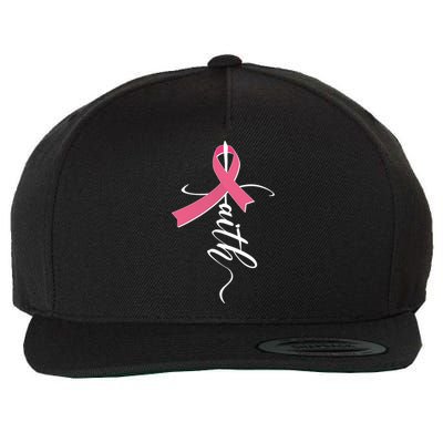 Faith Breast Cancer Awareness Ribbon Wool Snapback Cap