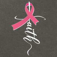 Faith Breast Cancer Awareness Ribbon Cotton Canvas Backpack