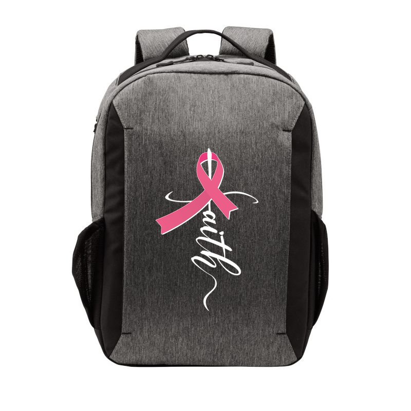 Faith Breast Cancer Awareness Ribbon Vector Backpack