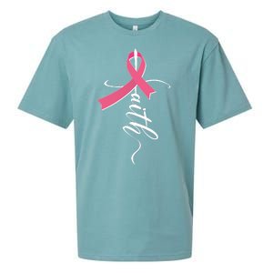 Faith Breast Cancer Awareness Ribbon Sueded Cloud Jersey T-Shirt