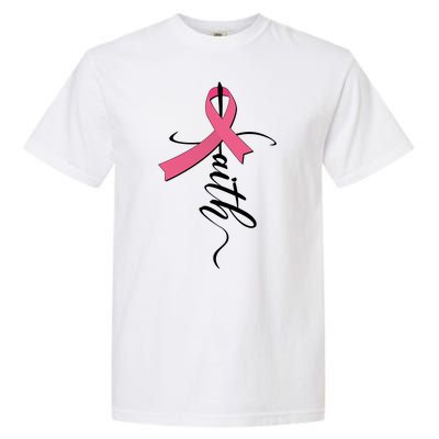 Faith Breast Cancer Awareness Ribbon Garment-Dyed Heavyweight T-Shirt