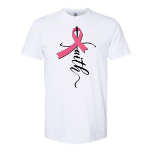 Faith Breast Cancer Awareness Ribbon Softstyle CVC T-Shirt