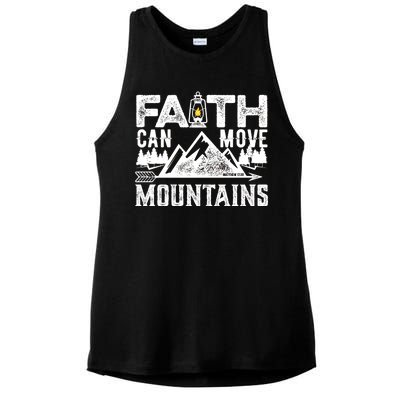 Faith Can Move Mountains - Matthew 17.20 Bible Verse Ladies PosiCharge Tri-Blend Wicking Tank