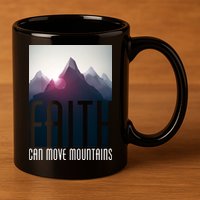 Faith Can Move Mountains - Matthew 17.20 Bible Verse 11oz C Handle Ceramic Mug