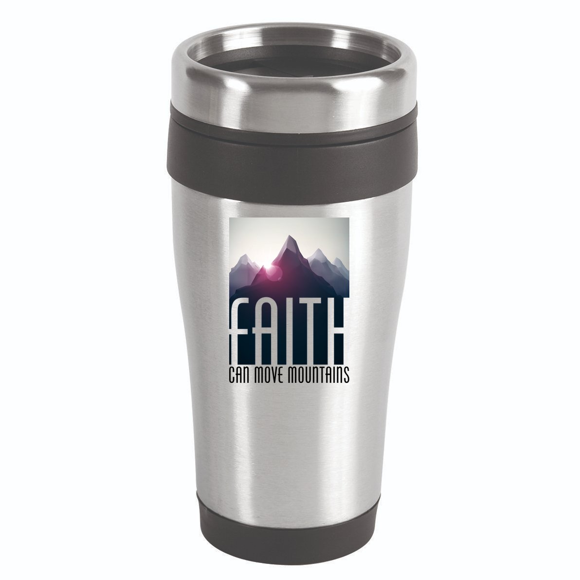 Faith Can Move Mountains - Matthew 17.20 Bible Verse 16oz Travel Tumbler
