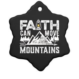 Faith Can Move Mountains - Matthew 17.20 Bible Verse Ceramic Star Ornament